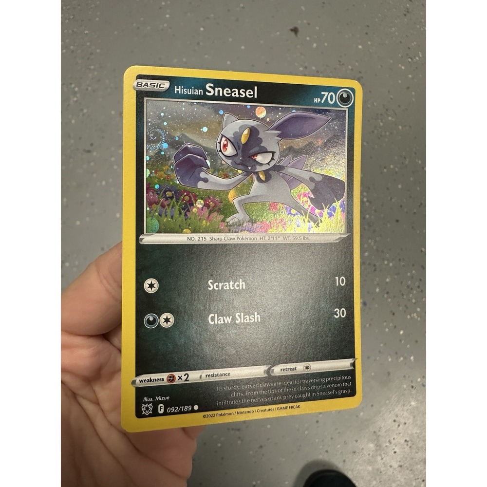 CRAZY Fart Swirl 🌀 MISCUT ERROR alignment dot! Hisuian Sneasel 092/189 holo